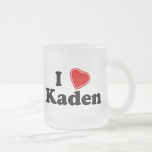 I Love Kaden Frosted Glass Coffee Mug