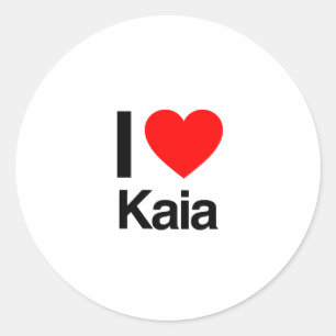 i love kaia classic round sticker