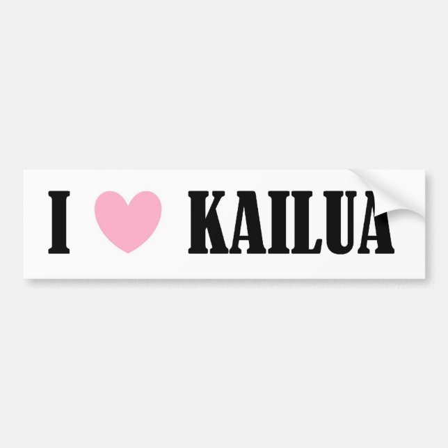 I LOVE KAILUA BUMPER STICKER (Front)