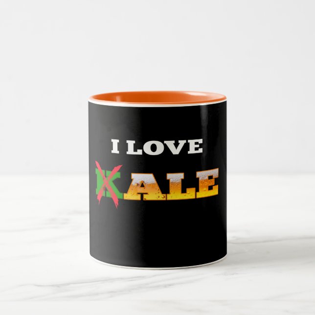 I Love Kale, Funny, Nerdy Beer Lover Gifts. Two-Tone Coffee Mug (Center)