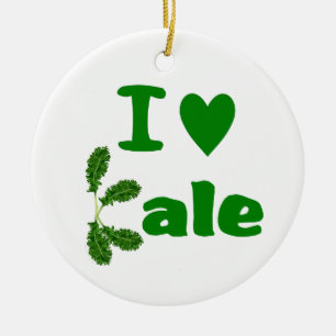 I Love Kale (I Heart Kale) Vegetable/Gardener Ceramic Tree Decoration