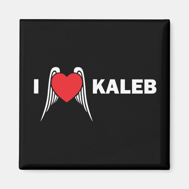I Love Kaleb Square Magnet (Front)