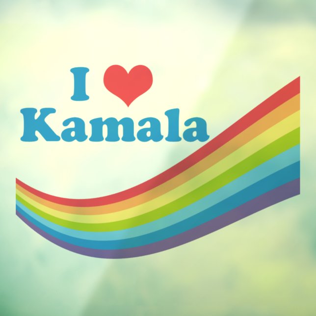 I Love Kamala Cute Election Rainbow Window Cling (Sheet 3)