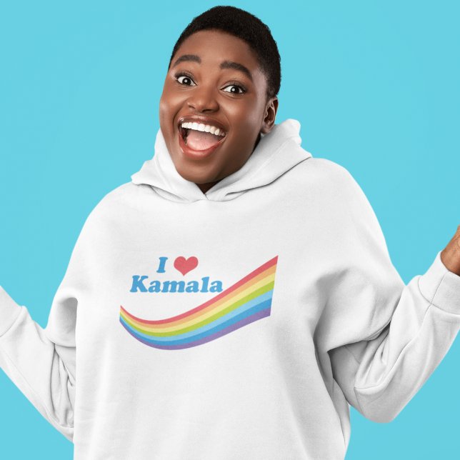 I Love Kamala Cute Election Rainbow Women's Hoodie (Creator Uploaded)