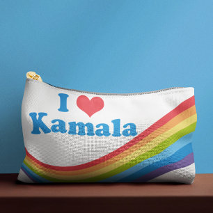 I Love Kamala Cute Rainbow Election Accessory Pouch