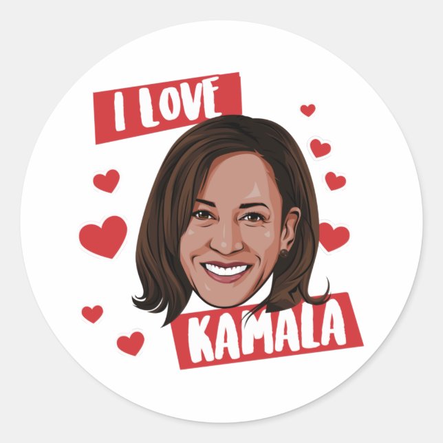 I Love Kamala Harris 2020 Classic Round Sticker (Front)