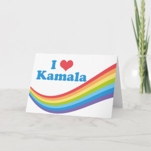 I Love Kamala Harris Cute Rainbow Card