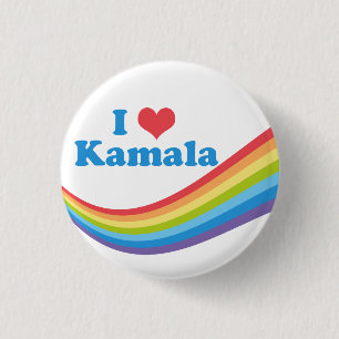 I Love Kamala Rainbow 3 Cm Round Badge