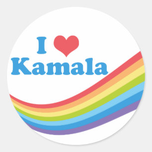I Love Kamala Rainbow Classic Round Sticker