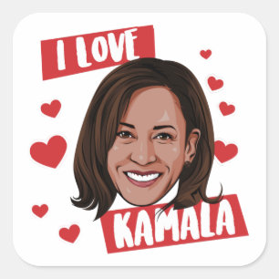 I LOVE KAMALA SQUARE STICKER