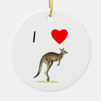 I Love Kangaroos (2) Ceramic Tree Decoration