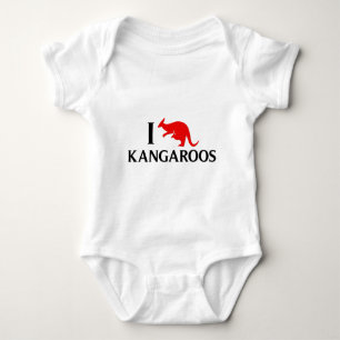 I Love Kangaroos Baby Bodysuit