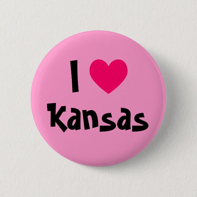 I Love Kansas 6 Cm Round Badge (Front)