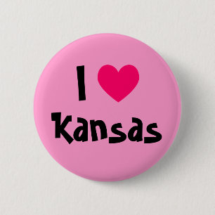 I Love Kansas 6 Cm Round Badge