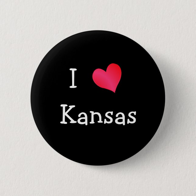I Love Kansas 6 Cm Round Badge (Front)