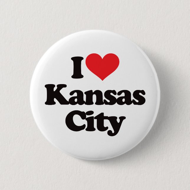 I Love Kansas City 6 Cm Round Badge (Front)