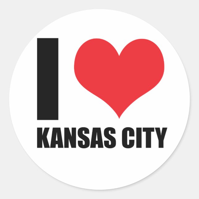I love Kansas City Classic Round Sticker (Front)