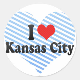 I Love Kansas City Classic Round Sticker