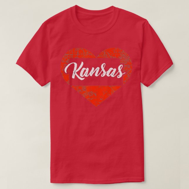 I Love Kansas  Funny Cute State Pride Heart Wheat  T-Shirt (Design Front)