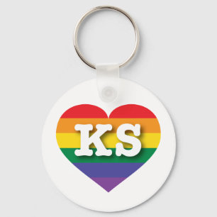 I love Kansas Gay Pride Key Ring
