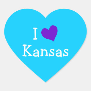 I Love Kansas Heart Sticker