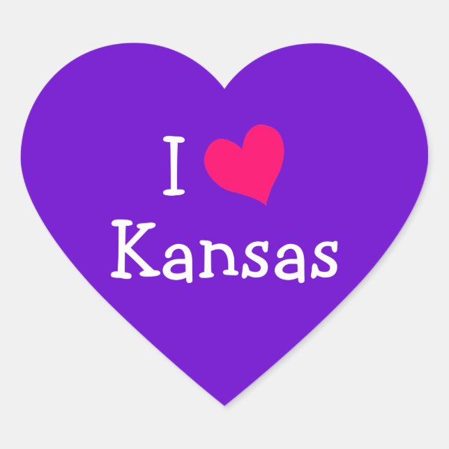 I Love Kansas Heart Sticker (Front)