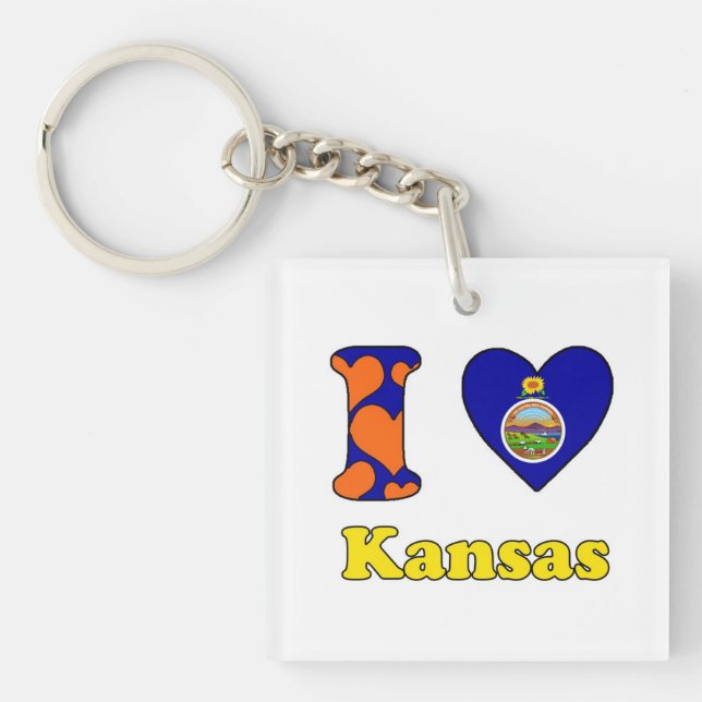 I love Kansas Key Ring (Front)