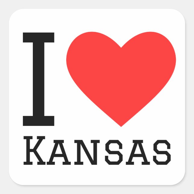 I love kansas square sticker (Front)