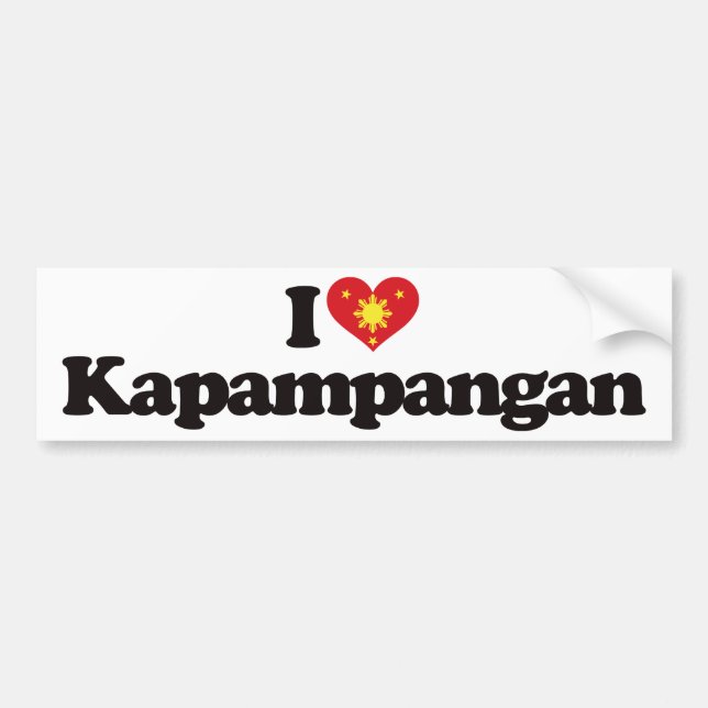 I Love Kapampangan Bumper Sticker (Front)