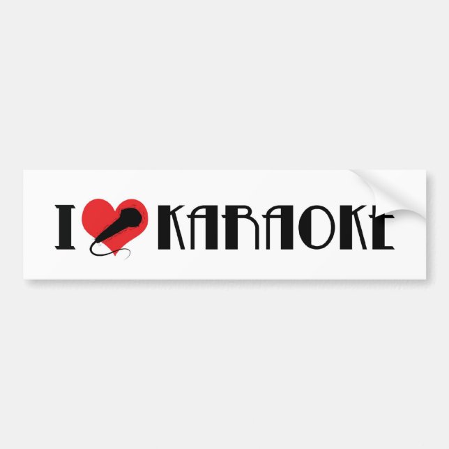 I Love Karaoke Bumper Sticker (Front)