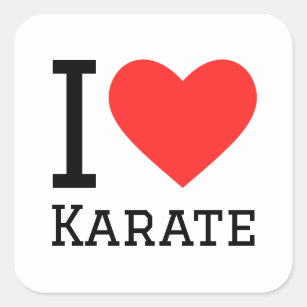 I love karate square sticker