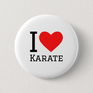I Love Karate T Shirt 6 Cm Round Badge