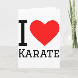 I Love Karate T Shirt Card