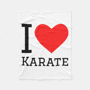 I Love Karate T Shirt Fleece Blanket