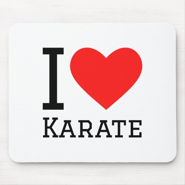I Love Karate T Shirt  Mouse Mat (Front)
