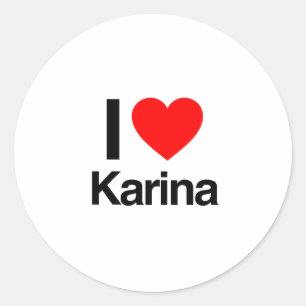 i love karina classic round sticker