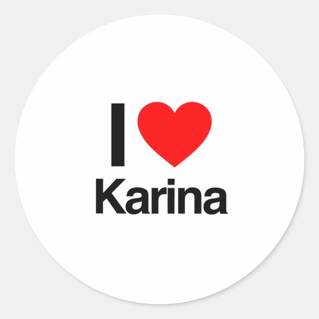 i love karina classic round sticker (Front)