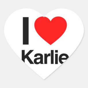i love karlie heart sticker