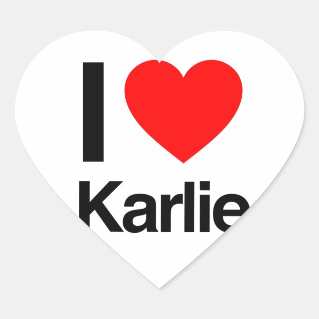 i love karlie heart sticker (Front)
