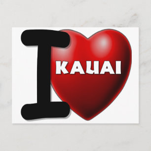 I Love Kauai, Hawaii Postcard