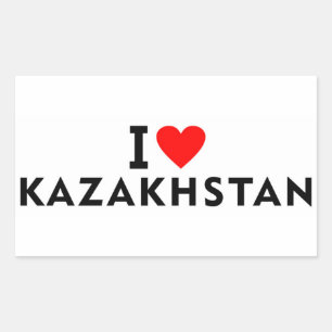 I love Kazakhstan country like heart travel touris Rectangular Sticker