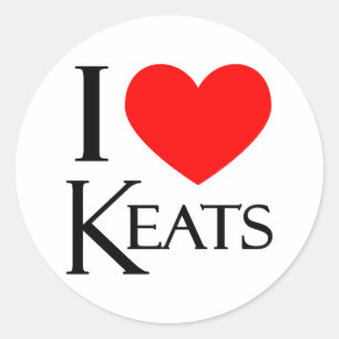 I Love Keats Classic Round Sticker