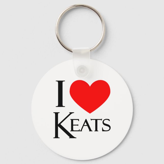 I Love Keats Key Ring (Front)