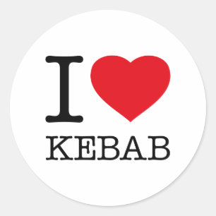 I LOVE KEBAB CLASSIC ROUND STICKER