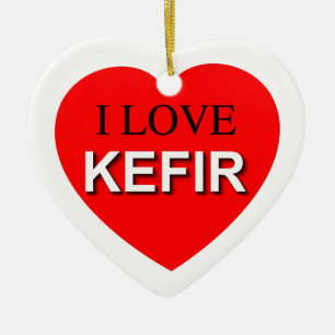 I Love Kefir Ceramic Tree Decoration
