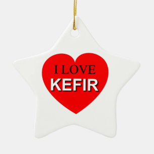 I Love Kefir Ceramic Tree Decoration