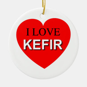 I Love Kefir Ceramic Tree Decoration