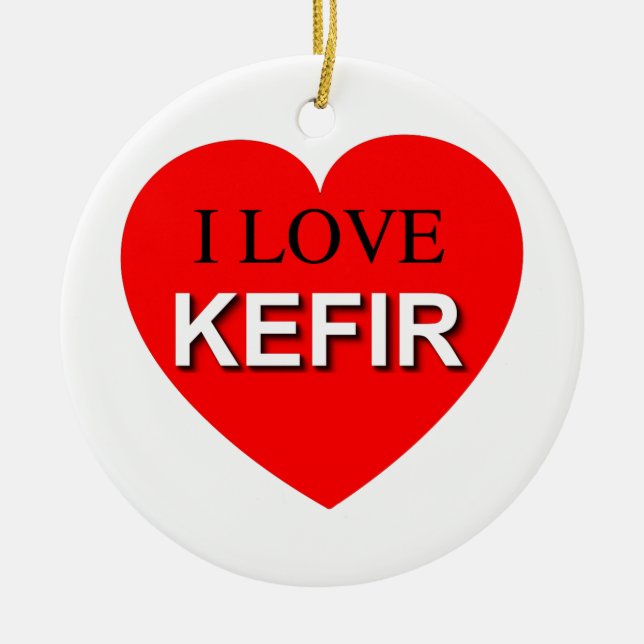 I Love Kefir Ceramic Tree Decoration (Front)
