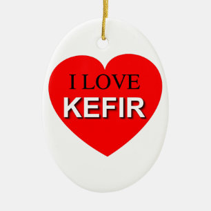 I Love Kefir Ceramic Tree Decoration
