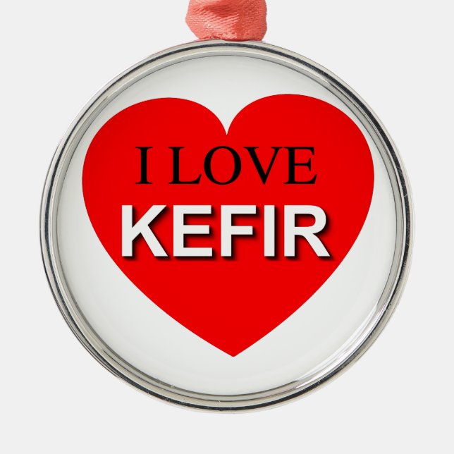 I Love Kefir Metal Tree Decoration (Front)